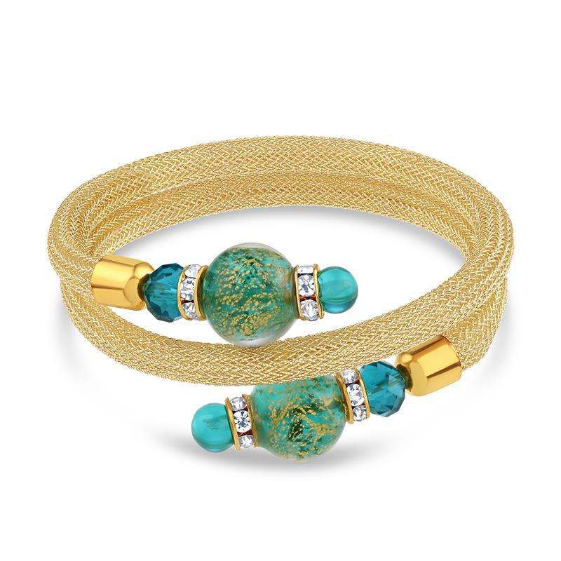 Wrap Around Murano Bracelet (Teal)